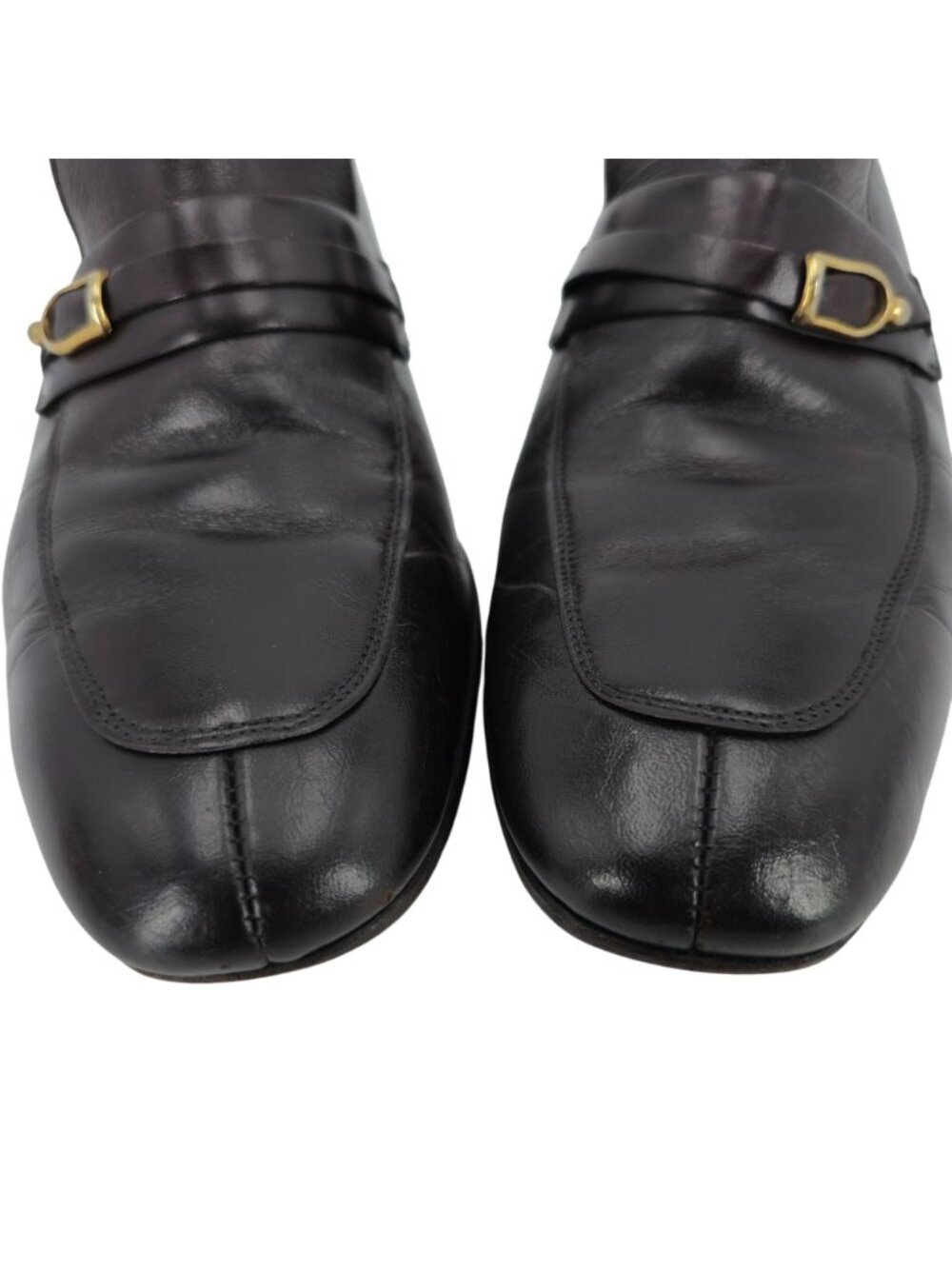 Vintage Melloflex Dacks Mens 9.5 Brown Leather Canada Dress Shoes Bit Loafers - Picture 4 of 10